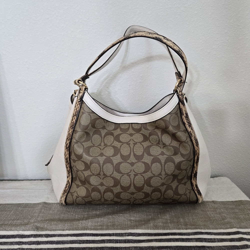Coach Kristy C7332 Signature C With Snake Trim Shoulder Bag - Picture 5 of 16
